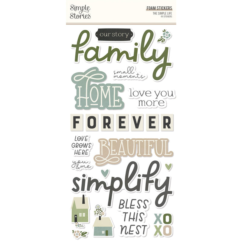 The Simple Life Foam Stickers - Simple Stories - Clearance