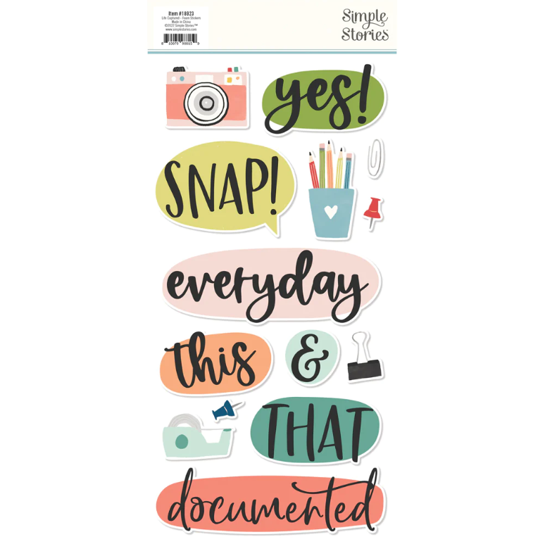 Life Captured Foam Stickers- Simple Stories - Clearance
