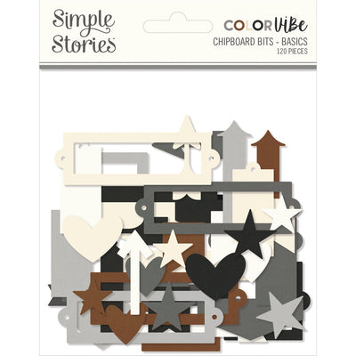 Color Vibe Chipboard Bits & Pieces  Basics - Simple Stories - Clearance