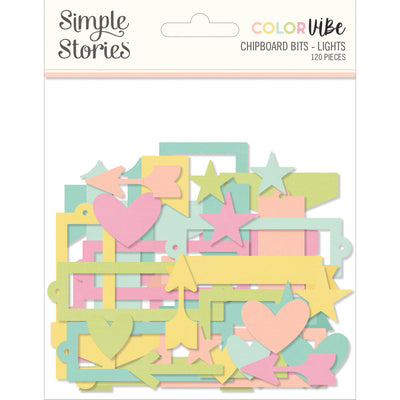 Color Vibe Chipboard Bits & Pieces  Lights - Simple Stories - Clearance