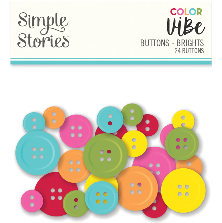 Color Vibe Buttons Brights- Simple Stories - Clearance