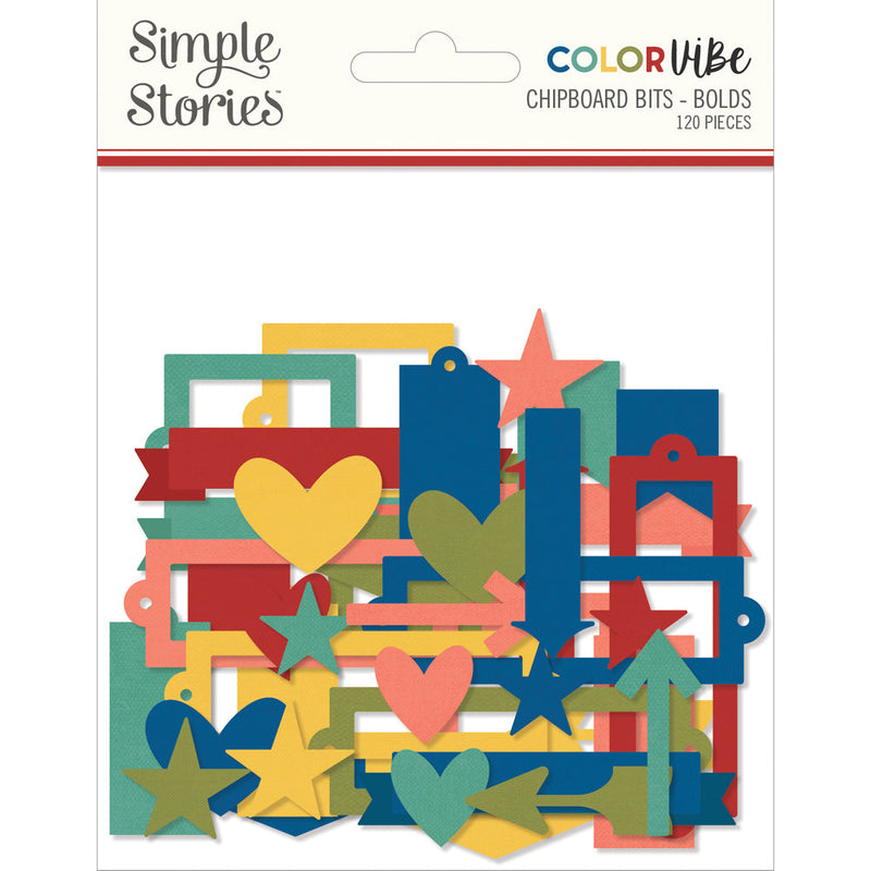 Color Vibe Chipboard Bits & Pieces  Bolds - Simple Stories - Clearance