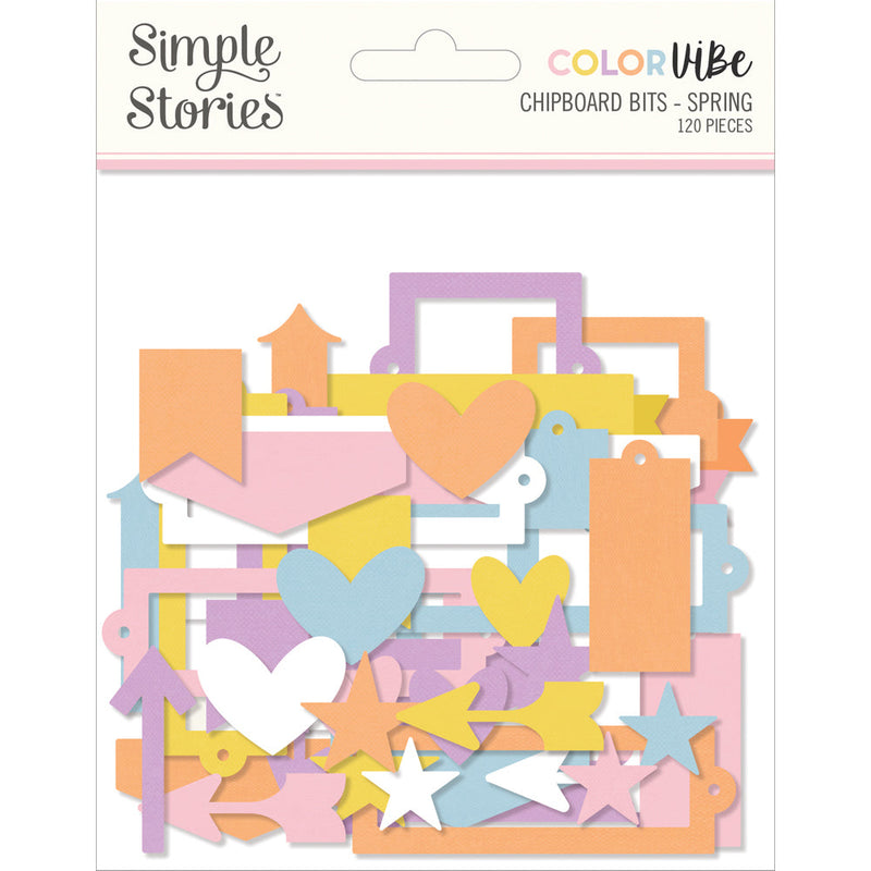 Color Vibe Chipboard Bits & Pieces  Spring - Simple Stories - Clearance