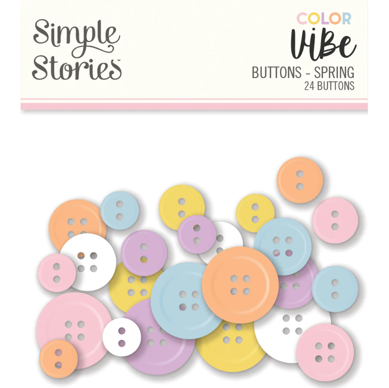 Color Vibe Buttons Spring- Simple Stories - Clearance