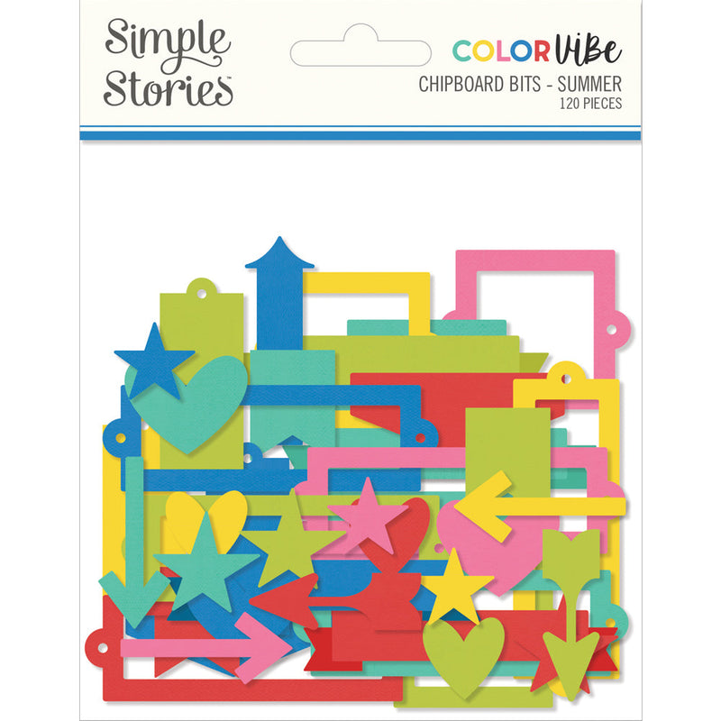 Color Vibe Chipboard Bits & Pieces  Summer - Simple Stories - Clearance