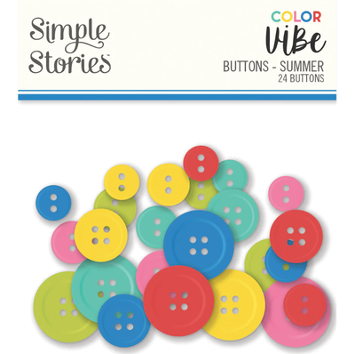 Color Vibe Buttons Summer- Simple Stories - Clearance