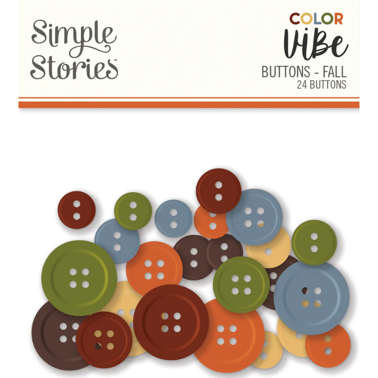 Color Vibe Buttons Fall- Simple Stories - Clearance