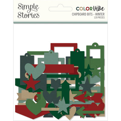 Color Vibe Chipboard Bits & Pieces  Winter- Simple Stories - Clearance