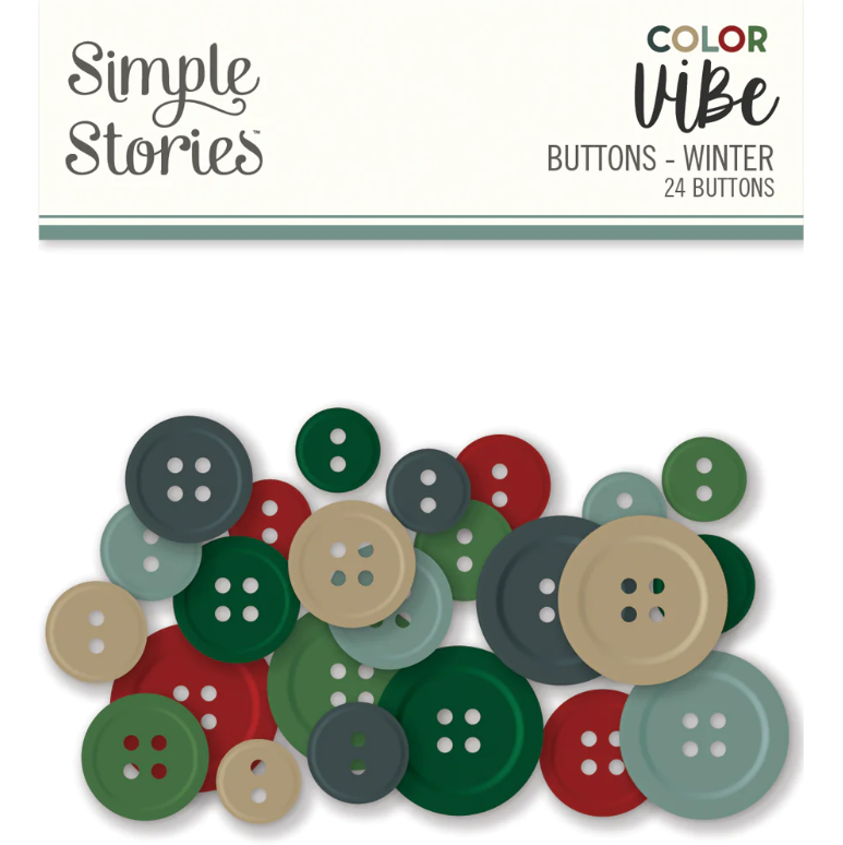 Color Vibe Buttons Winter- Simple Stories - Clearance