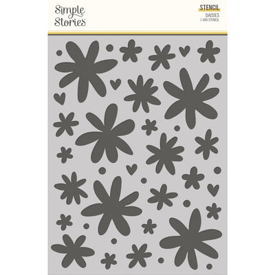 Stencil Daisies 6" x 8" - Boho Sunshine Collection - Simple Stories