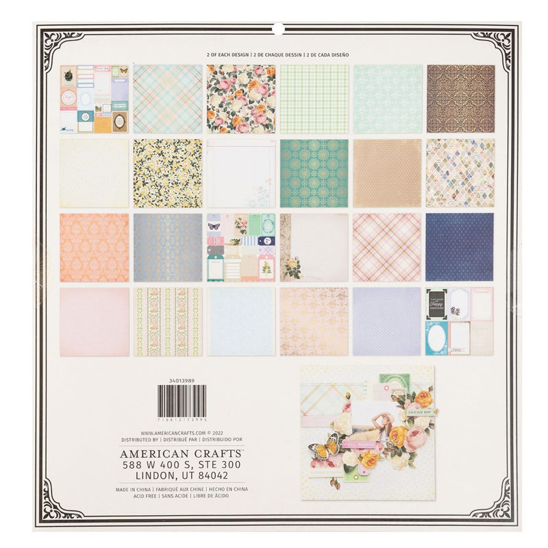 Paper Pad with Gold Foil Accents, 12x12 - Brighton Collection - BoBunny