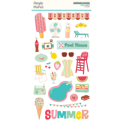 Chipboard 6" x 12" - Retro Summer Collection - Simple Stories