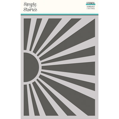 Stencil Sunburst 6" x 8"  - Retro Summer Collection - Simple Stories