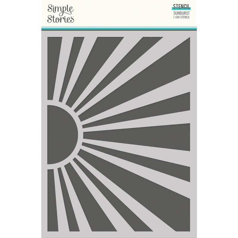 Stencil Sunburst 6" x 8"  - Retro Summer Collection - Simple Stories