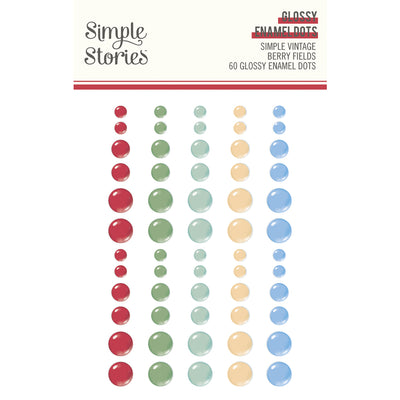 Glossy Enamel Dots- Simple Vintage Berry Fields Collection - Simple Stories
