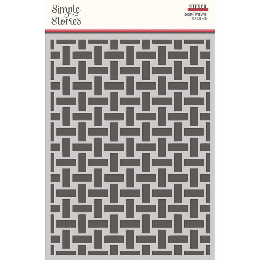 Stencil Basketweave 6" x 8" - Simple Vintage Berry Fields Collection - Simple Stories