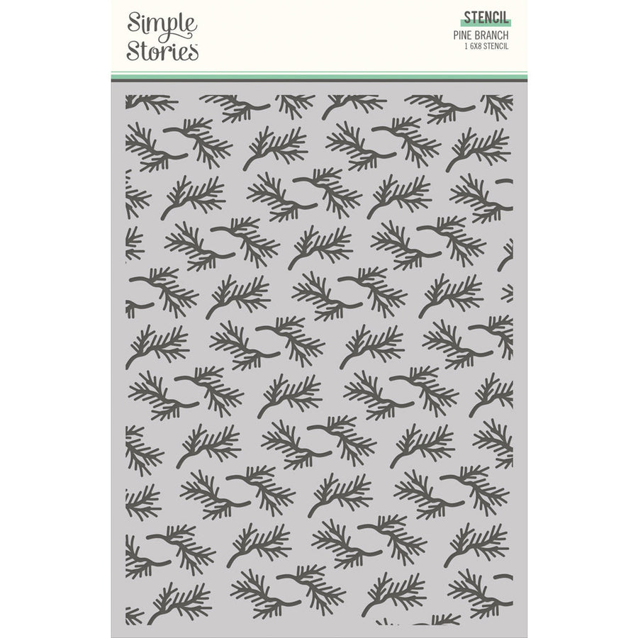 Trail Mix 6x8 Stencil Pine Branch  - Simple Stories