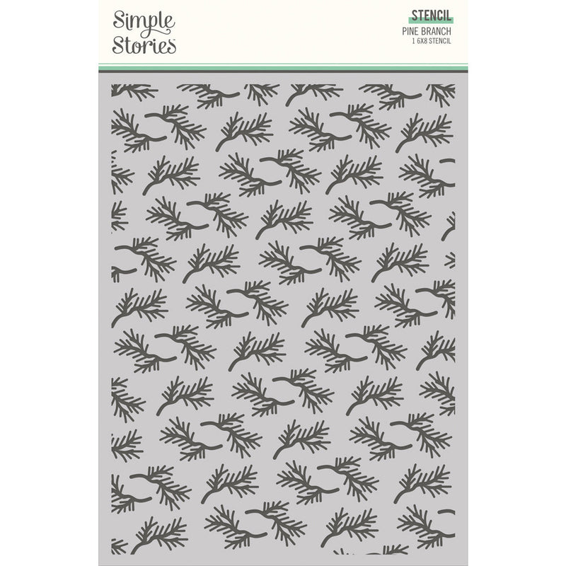 Trail Mix 6x8 Stencil Pine Branch  - Simple Stories