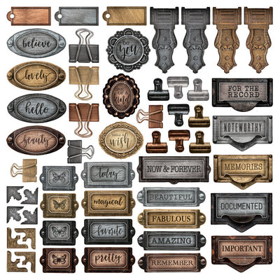 Simple Vintage Essentials Chipboard Metal Hardware  - Simple Stories