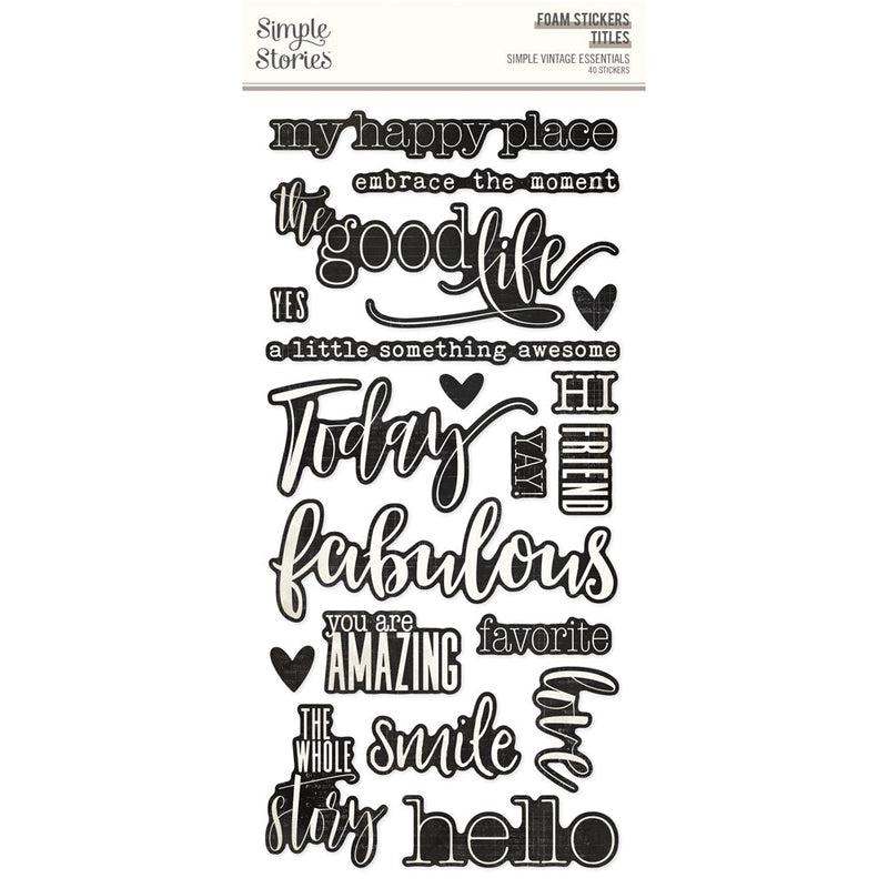 Titles Foam Stickers - Simple Vintage Essentials - Simple Stories