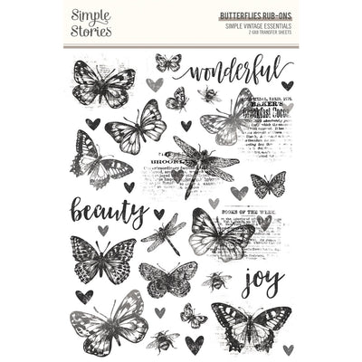 Butterflies Rub Ons -Simple Vintage Essentials - Simple Stories