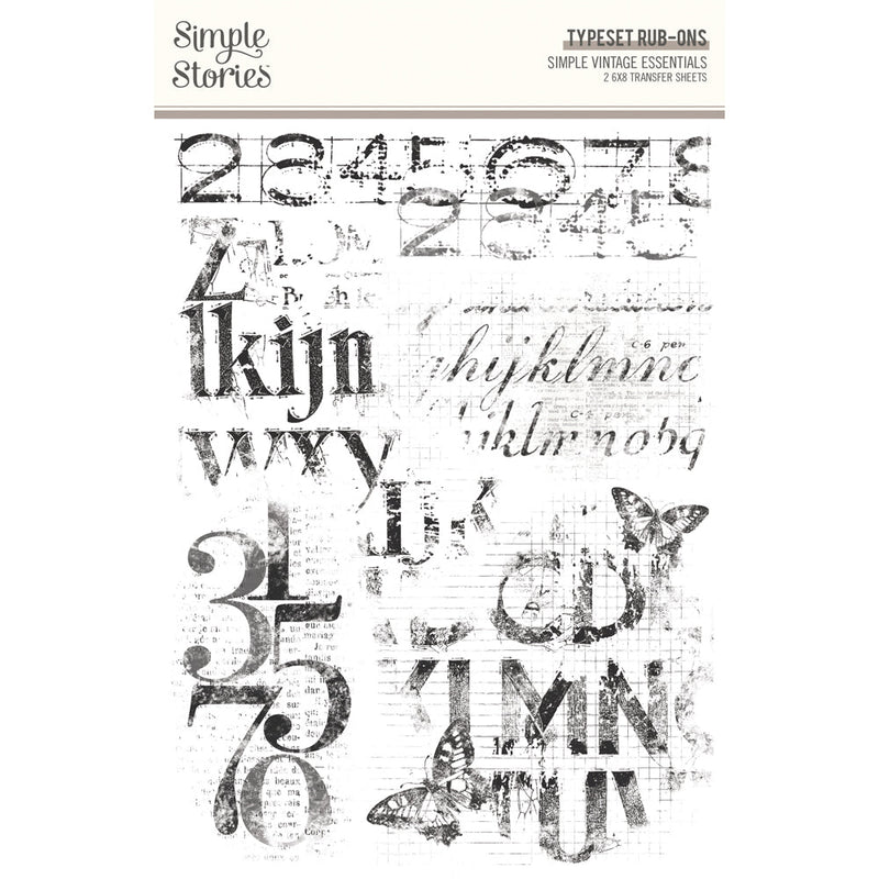 Typeset Rub Ons- Simple Vintage Essentials - Simple Stories