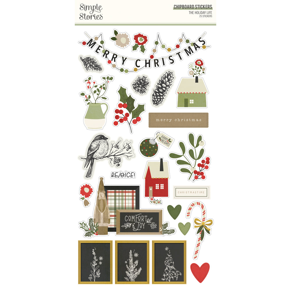 The Holiday Life - 6x12 Chipboard Stickers - Simple Stories