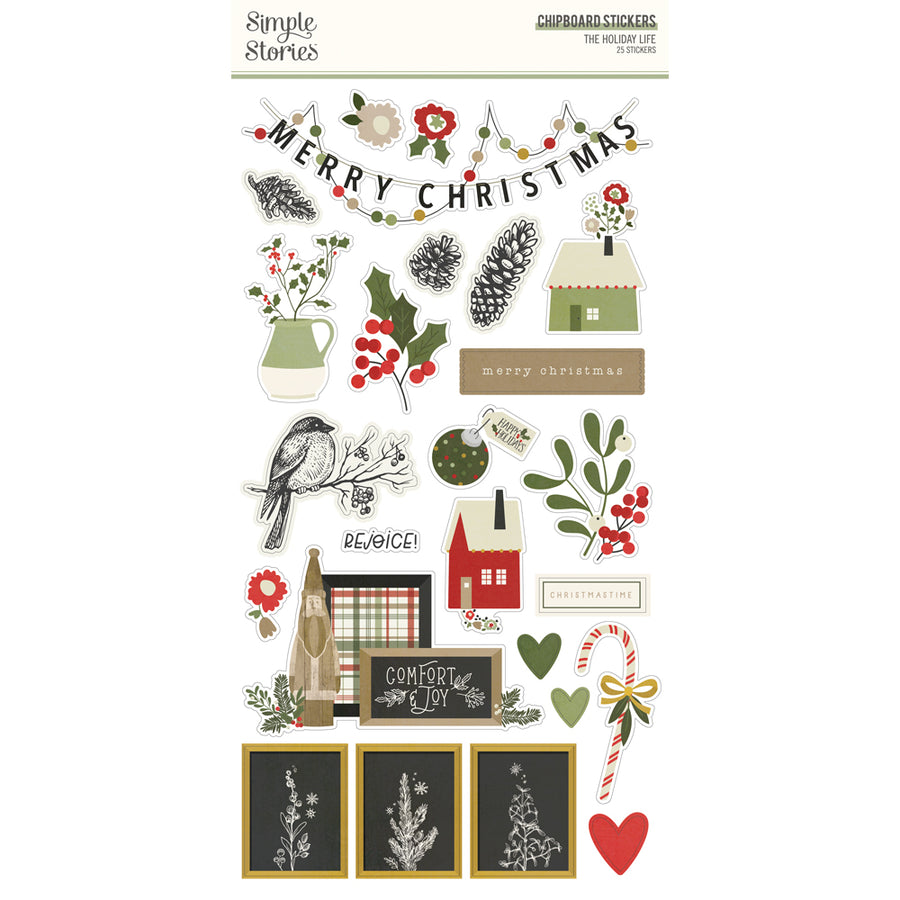 The Holiday Life - 6x12 Chipboard Stickers - Simple Stories