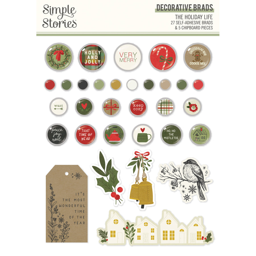 The Holiday Life - Decorative Brads - Simple Stories