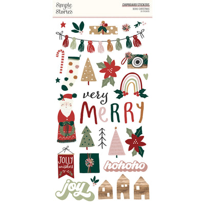 Boho Christmas - 6x12 Chipboard Stickers - Simple Stories