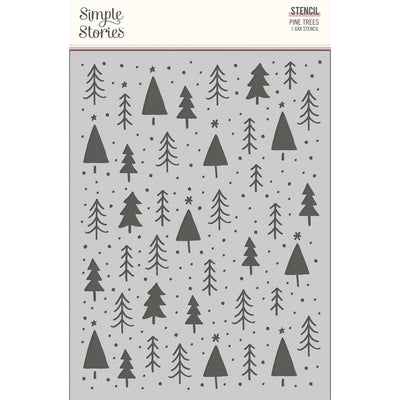 Boho Christmas - 6x8 Stencil - Pine Trees - Simple Stories