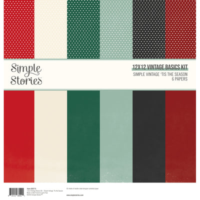 Simple Vintage Tis The Season - 12x12 Basics Kit - Simple Stories