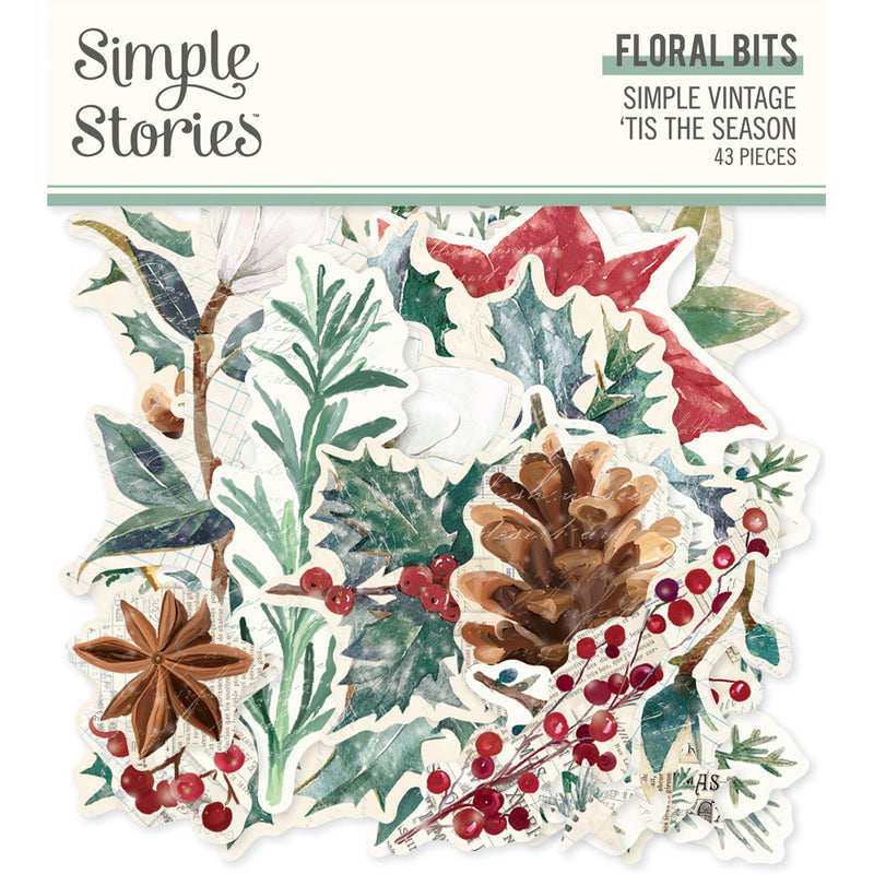 Simple Vintage Tis The Season - Floral Bits & Pieces - Simple Stories