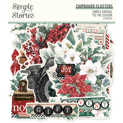 Simple Vintage Tis The Season - Chipboard Clusters - Simple Stories