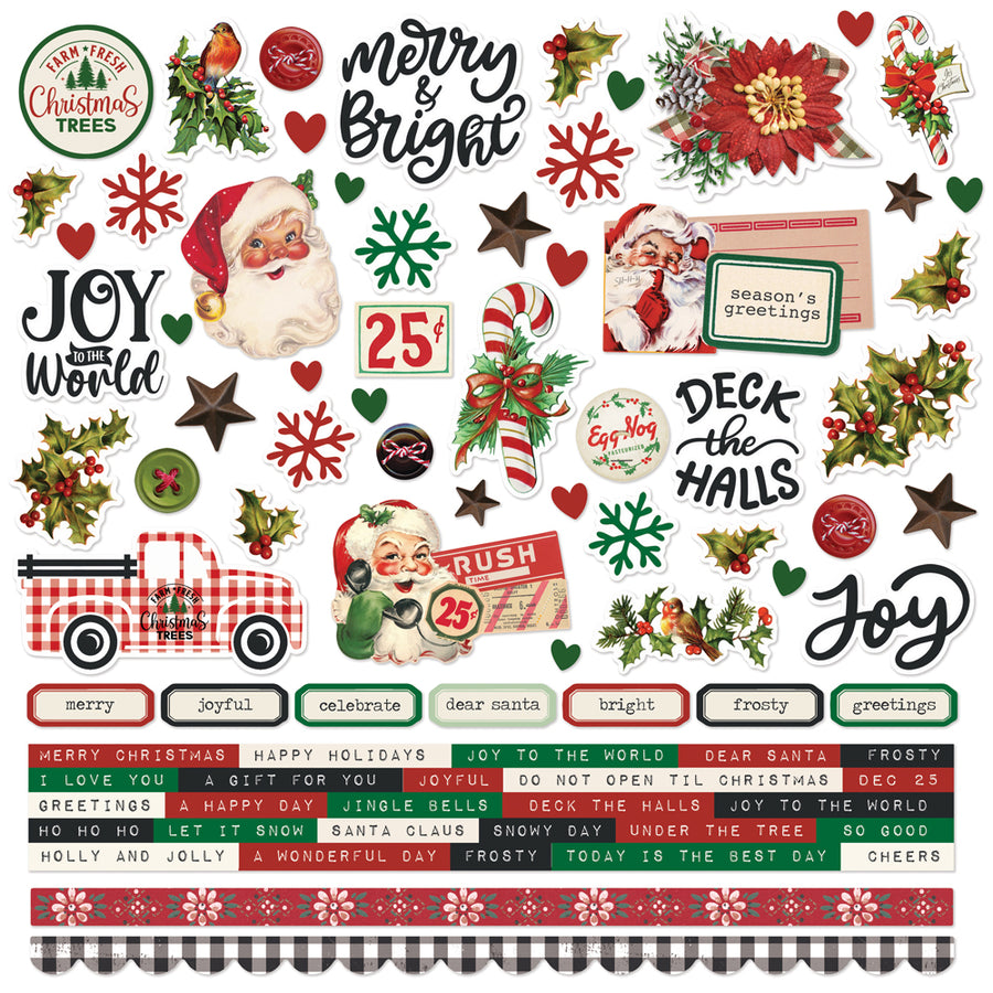 Simple Vintage Dear Santa - Cardstock Stickers - Simple Stories