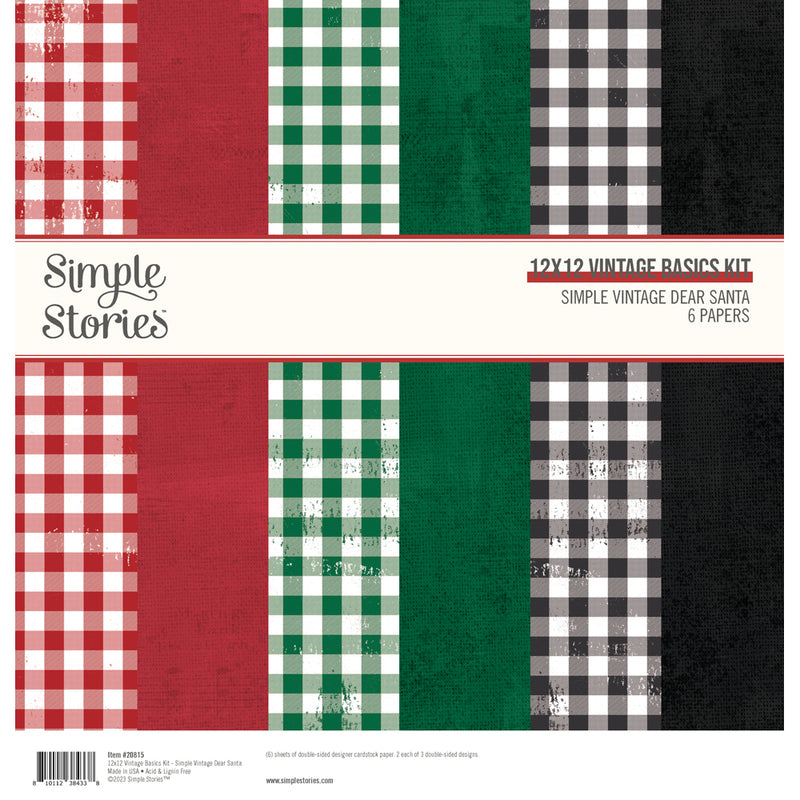 Simple Vintage Dear Santa - 12x12 Basics Kit - Simple Stories