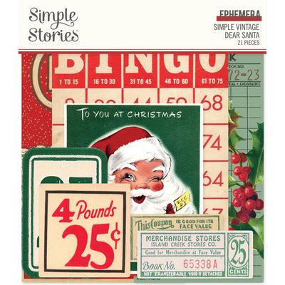 Simple Vintage Dear Santa - Ephemera - Simple Stories