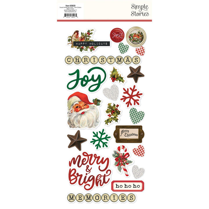 Simple Vintage Dear Santa - Foam Stickers - Simple Stories