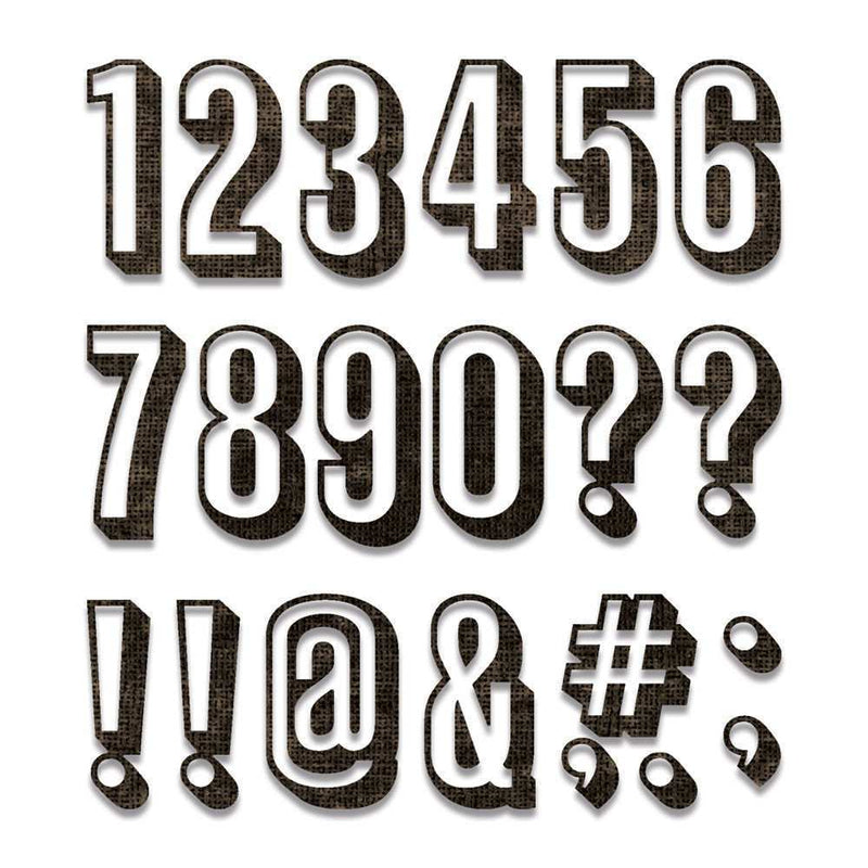 Numbers Alphanumeric Shadow Thinlits Dies - Tim Holtz - Sizzix