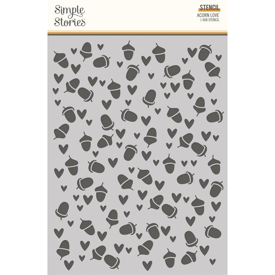 Acorn Lane - 6x8 Stencil - Acorn Love - Simple Stories