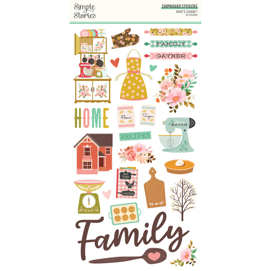 What's Cookin' ? - 6x12 Chipboard Stickers - Simple Stories