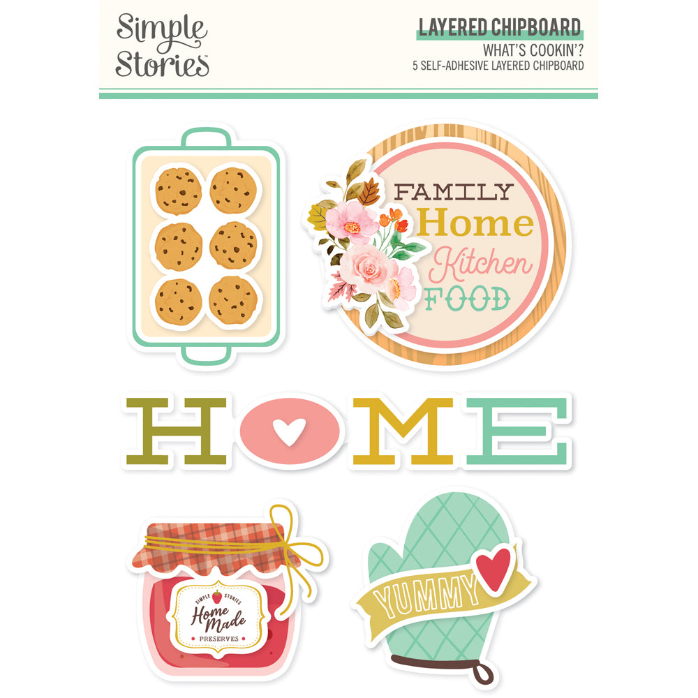 What's Cookin' ? - Layered Chipboard Stickers - Simple Stories