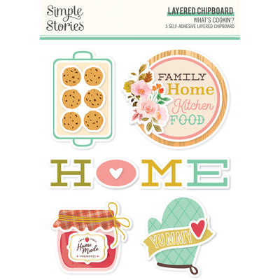 What's Cookin' ? - Layered Chipboard Stickers - Simple Stories