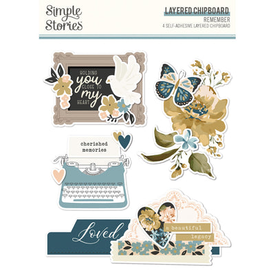 Remember Layered Chipboard - Simple Stories
