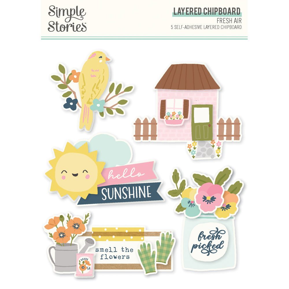Fresh Air Layered Chipboard - Simple Stories