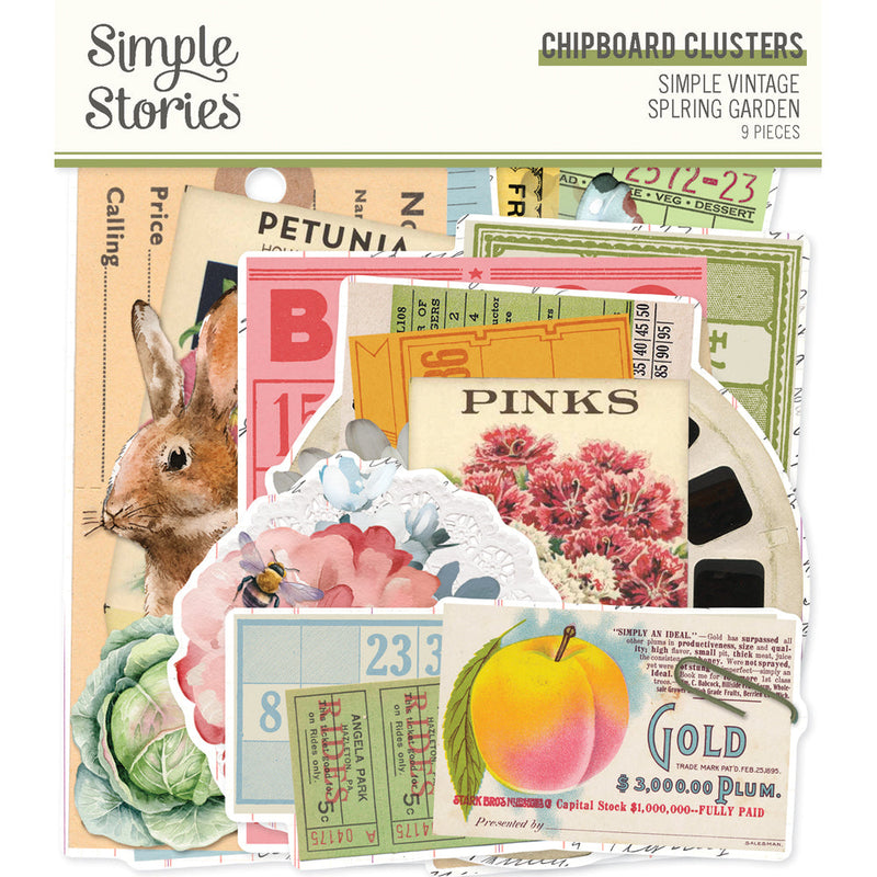 Simple Vintage Spring Garden  Chipboard Clusters -  Simple Stories