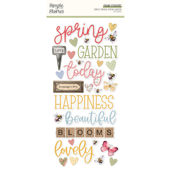 Simple Vintage Spring Garden  Foam Stickers - Simple Stories