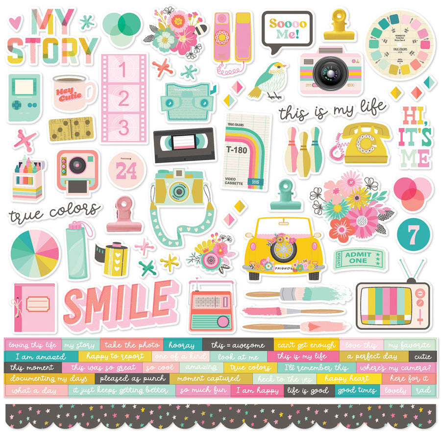 True Colors  Cardstock Stickers- Simple Stories