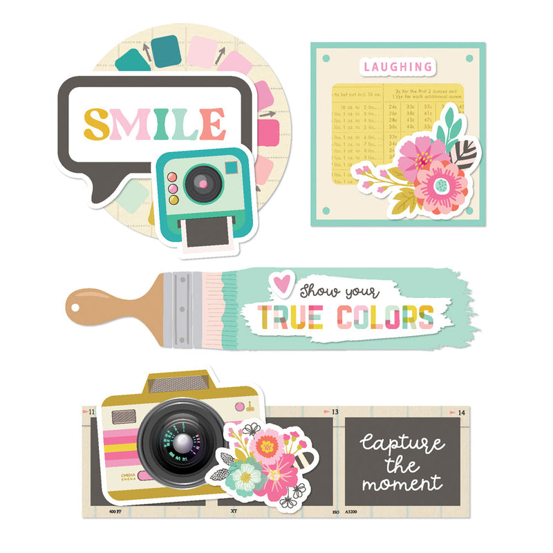 True Colors  Layered Chipboard - Simple Stories