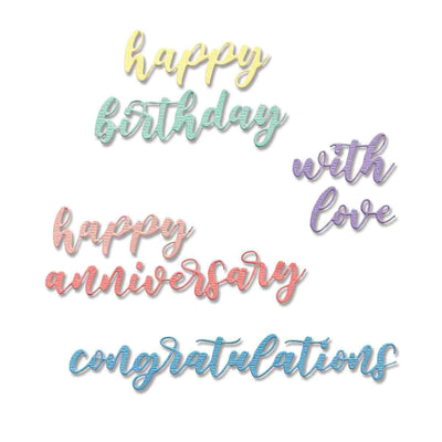 Script Sentiments Thinlits Dies - Sharon Drury - Sizzix